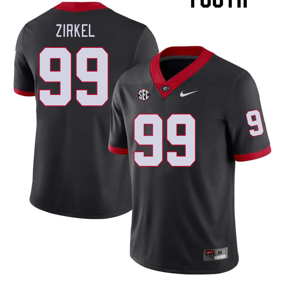 Youth #99 Jared Zirkel Georgia Bulldogs College Football Jerseys Stitched-Black - Click Image to Close